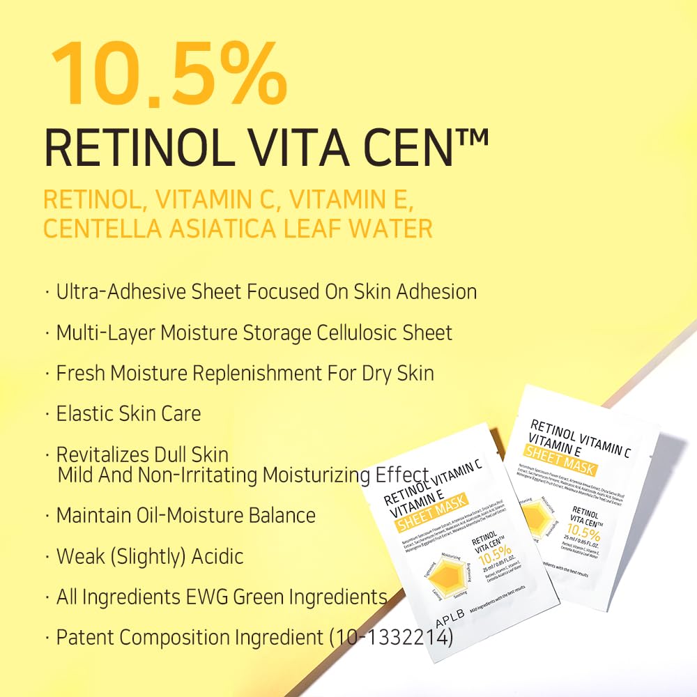 Retinol Vitamin C Vitamin E Sheet Mask by APLB