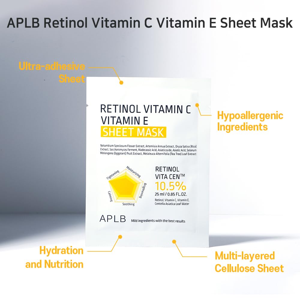 Retinol Vitamin C Vitamin E Sheet Mask by APLB