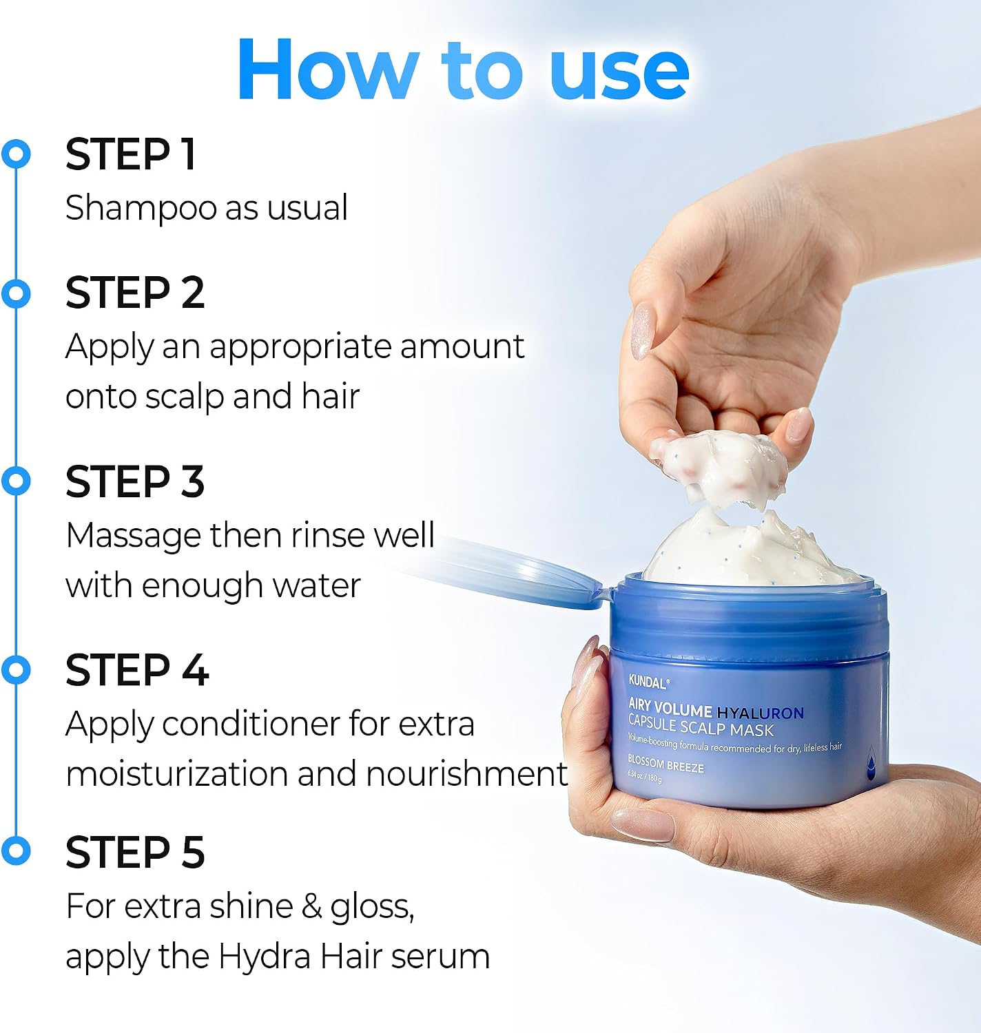 Airy Volume Hyaluron Capsule Scalp Mask by Kundal