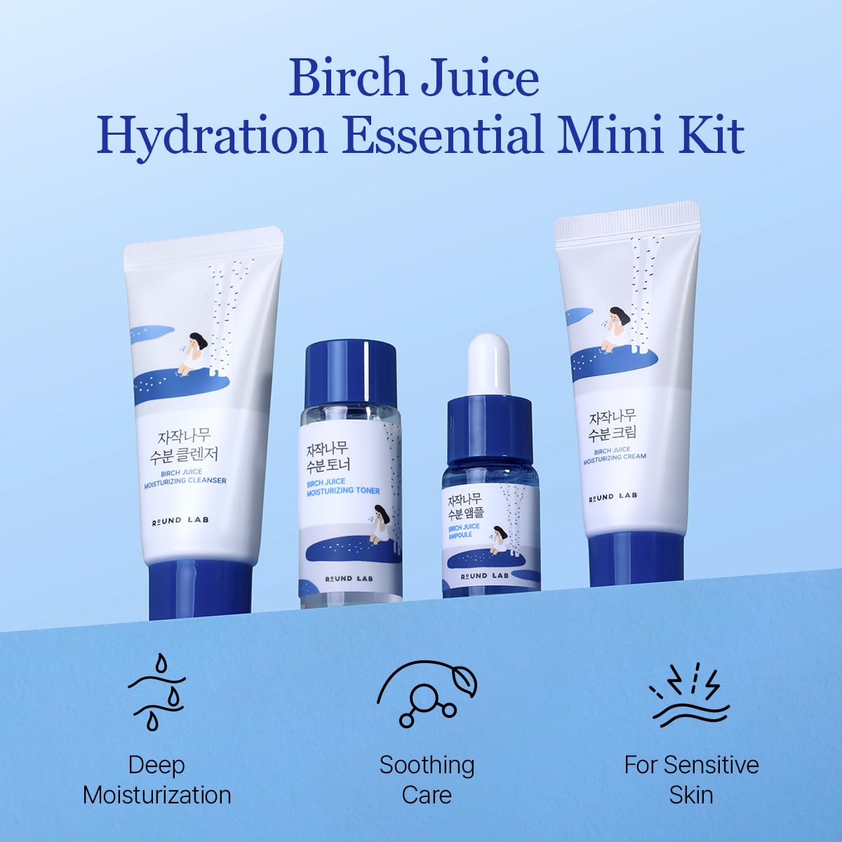 Birch Juice Moisturizing Mini Skin Care Kit by Round Lab