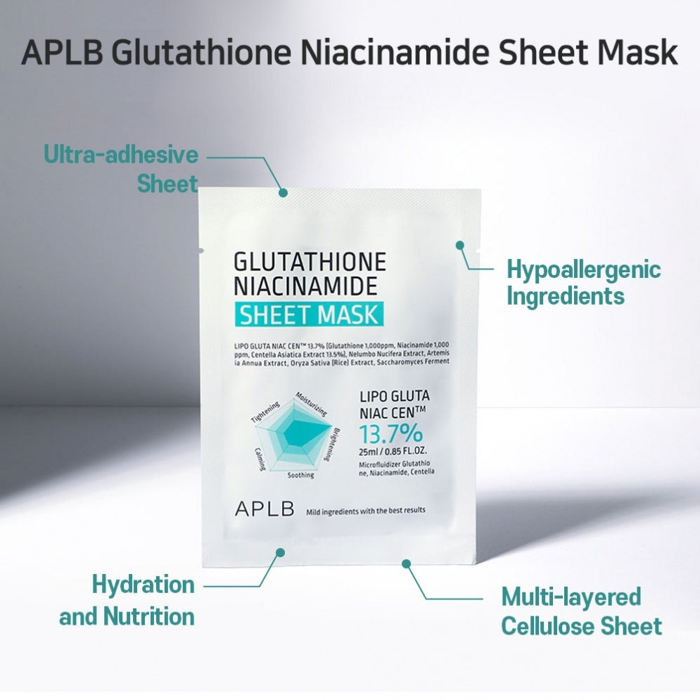 Glutathione Niacinamide Sheet Mask by APLB