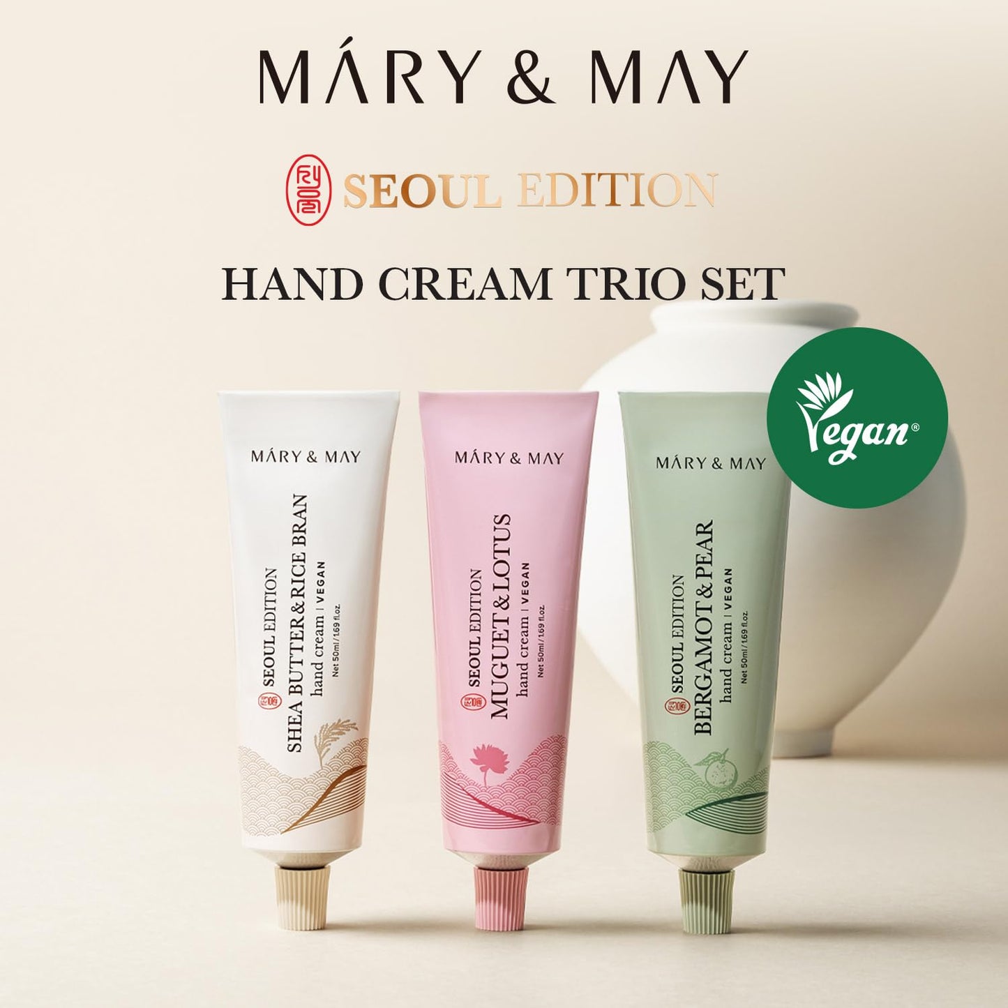 SEOUL EDITION Shea Butter & Rice Bran Hand Cream Trio Set by Mary & May