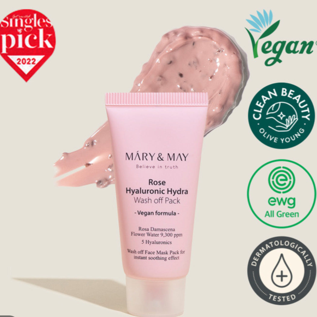 Rosé Hyaluronic hydra wash off pack by Mary&May