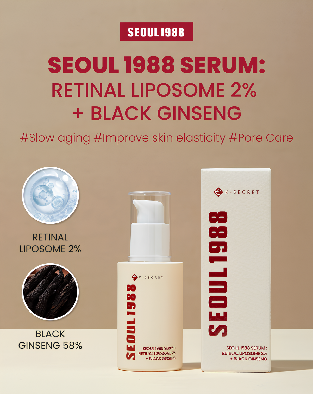 SEOUL 1988 Serum Retinal Liposome 2% + Black Ginseng by KSecret
