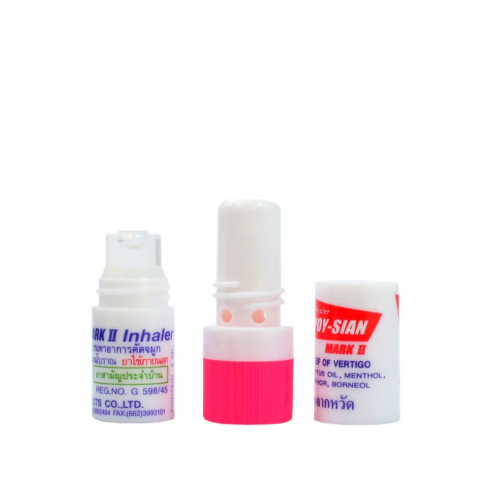 Inhaler 2 sides with eucalyptus, camphor, menthol oils from Thailand