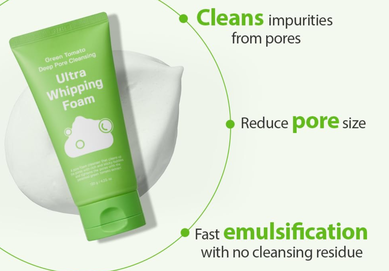 Green Tomato Deep Pore Cleansing Ultra Whipping Foam by Sungboon Editor