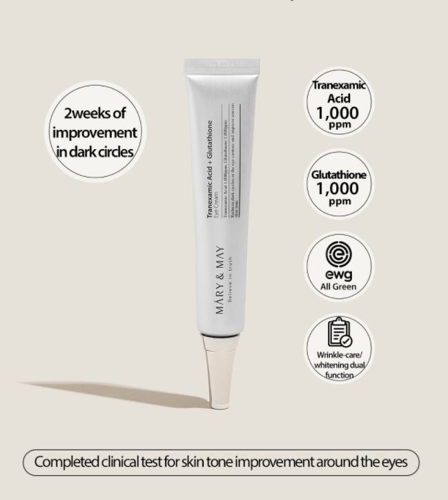 Tranexamic acid + Glutathione eye cream by Mary&May koreancosmetic.cy Tranexamic acid + Glutathione eye cream by Mary&May koreancosmetic.cy
