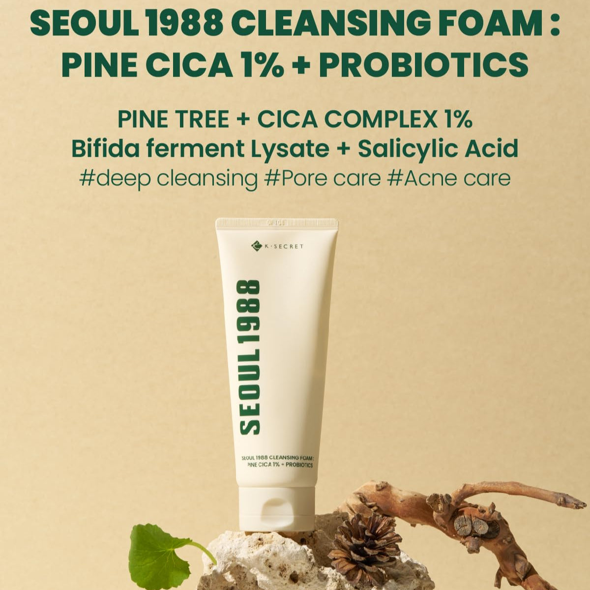 SEOUL 1988 Αφρός Καθαρισμού με Σύμπλεγμα Pine Cica 1% και Προβιοτικά της KSecret