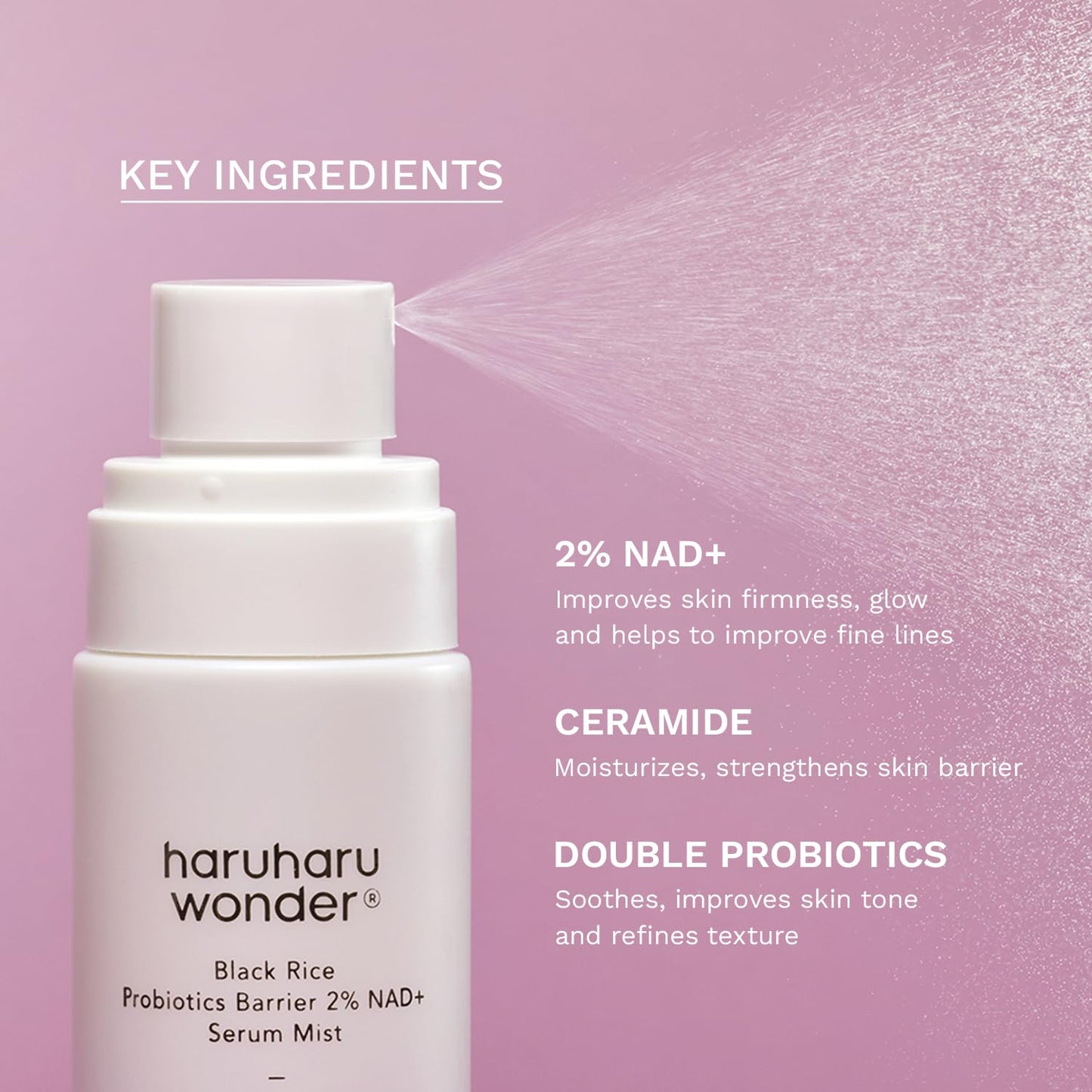 Black Rice Probiotics Barrier NAD+ Serum Mist by HaruHaru
