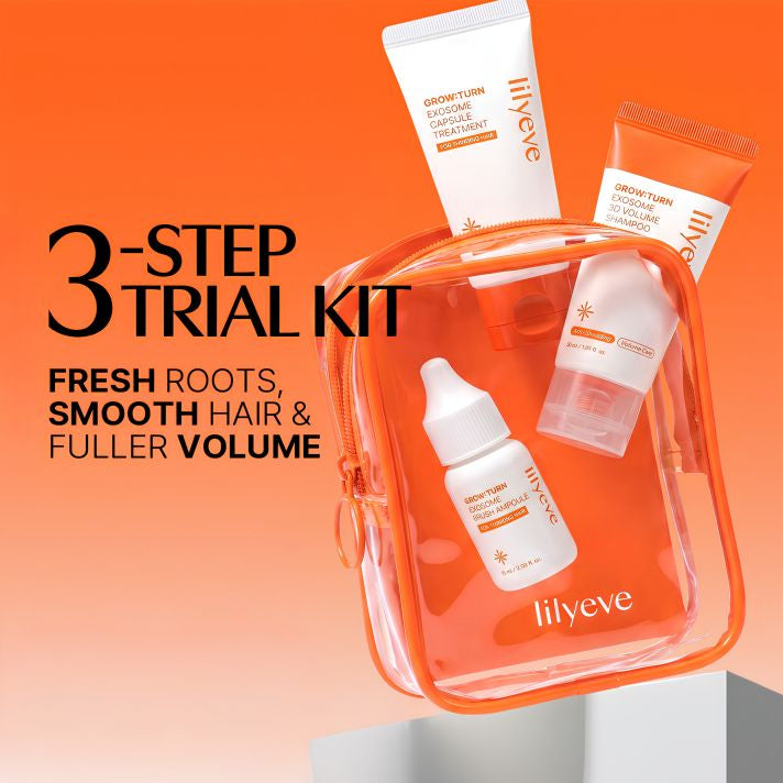 Grow:Turn 3-Step Trial Kit  - Shampoo -  Capsule Treatment - Hair Growth Serum by Lilyeve