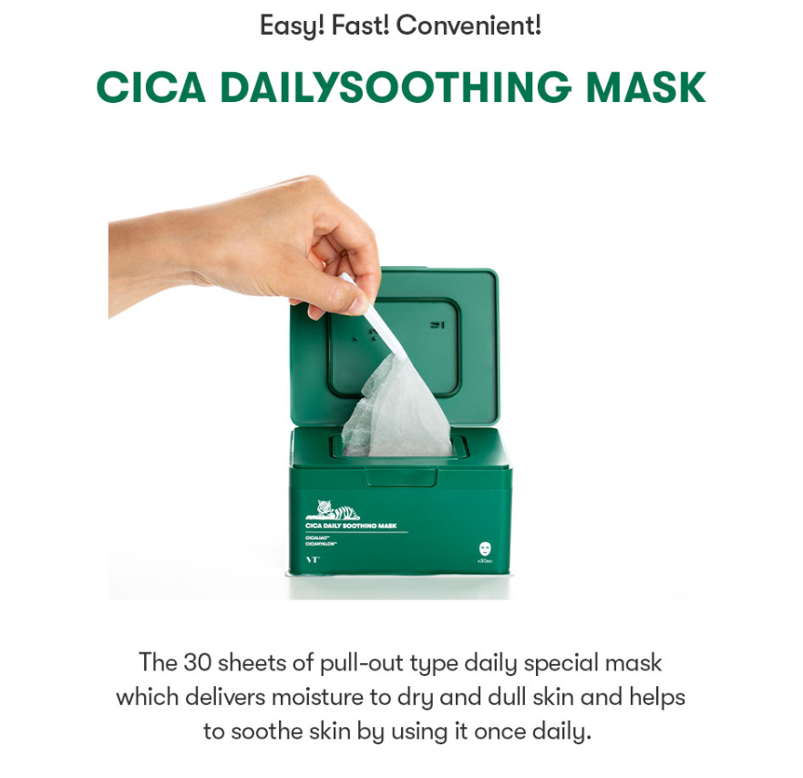 Vt Daily Mask Cica Daily Soothing Mask by VT Cosmetics – koreancosmetic.cy