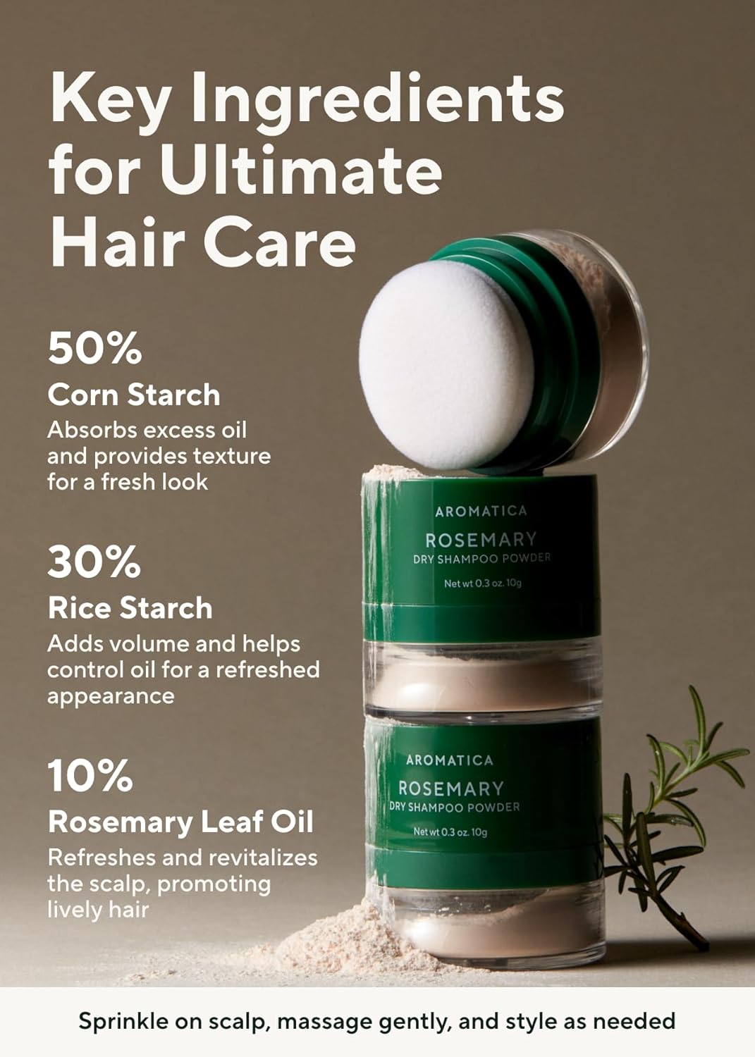 Rosemary Dry Shampoo Powder by Aromatica