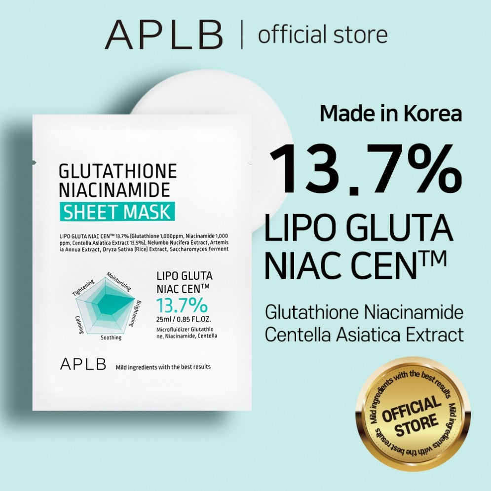 Glutathione Niacinamide Sheet Mask by APLB koreancosmetic.cy Glutathione Niacinamide Sheet Mask by APLB koreancosmetic.cy