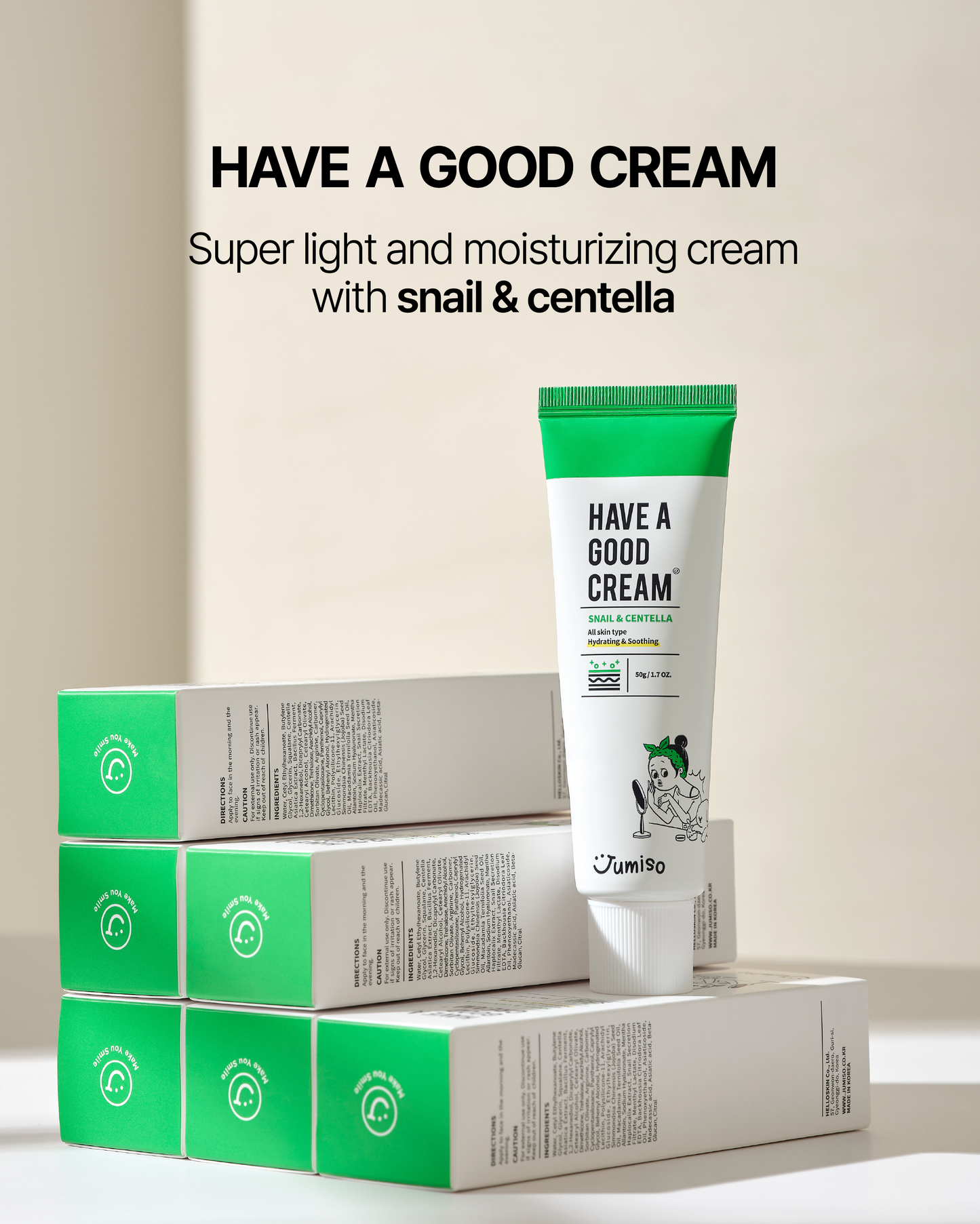 Ενυδατική κρέμα Have A Good Cream Snail & Centella της JUMISO