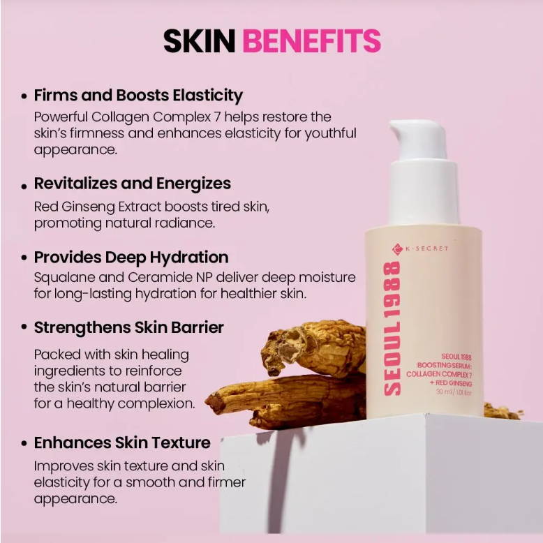 SEOUL 1988 Ορός Εντατικής Ενίσχυσης -Σύμπλεγμα 7 Τύπων Κολλαγόνου + Κόκκινο Ginseng της KSecret
