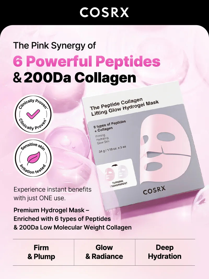 The Peptide Collagen Lifting Glow Hydrogel Mask by COSRX