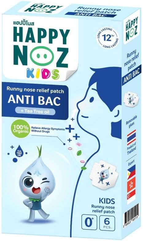 Anti Bac - Runny Nose Relief Patch with Tea Tree Oil for Kids by Happy Noz ( Thailand)