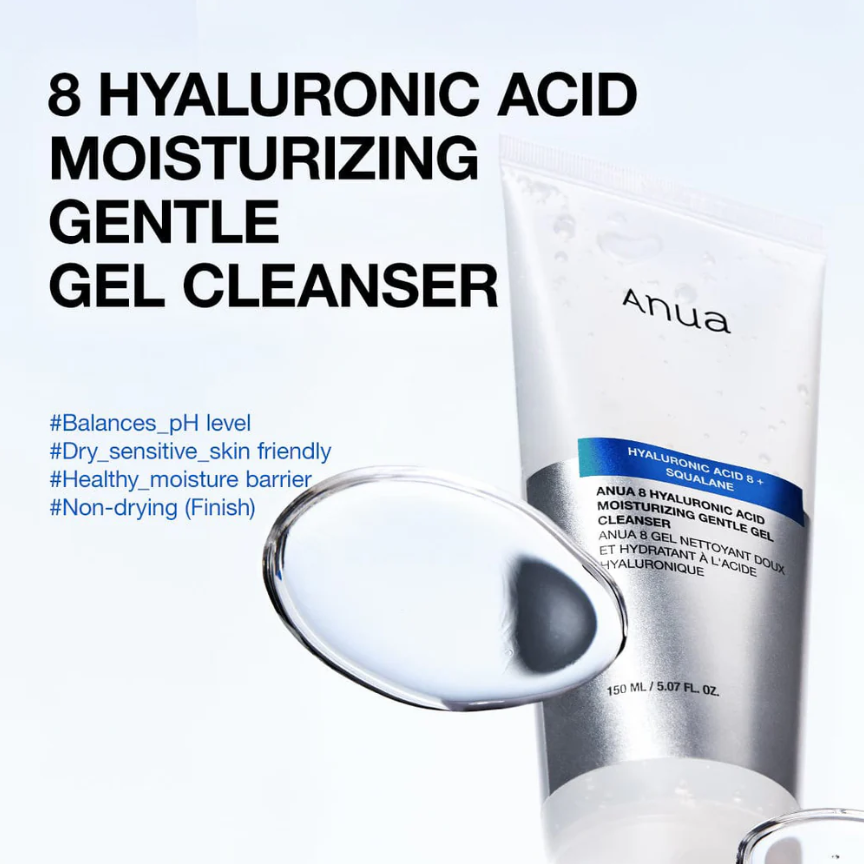 8 Hyaluronic Acid Moisturizing Gentle Gel Cleanser  by Anua