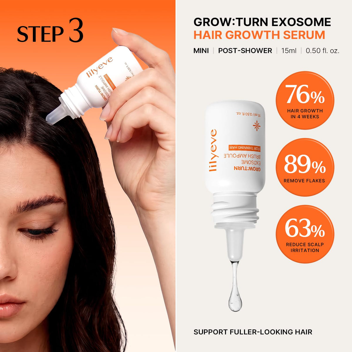 Grow:Turn 3-Step Trial Kit  - Shampoo -  Capsule Treatment - Hair Growth Serum by Lilyeve
