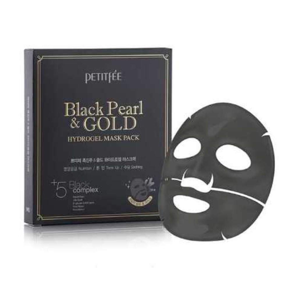 Black pearl & gold hydrogel face mask by Petitfee