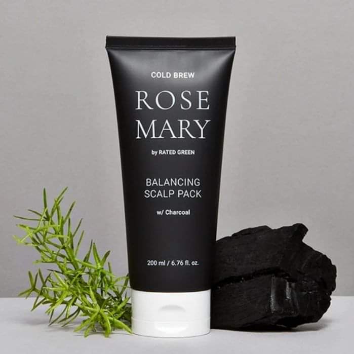 Balancing hair & scalp mask with Rosemary and bamboo charcoal by Rated Green