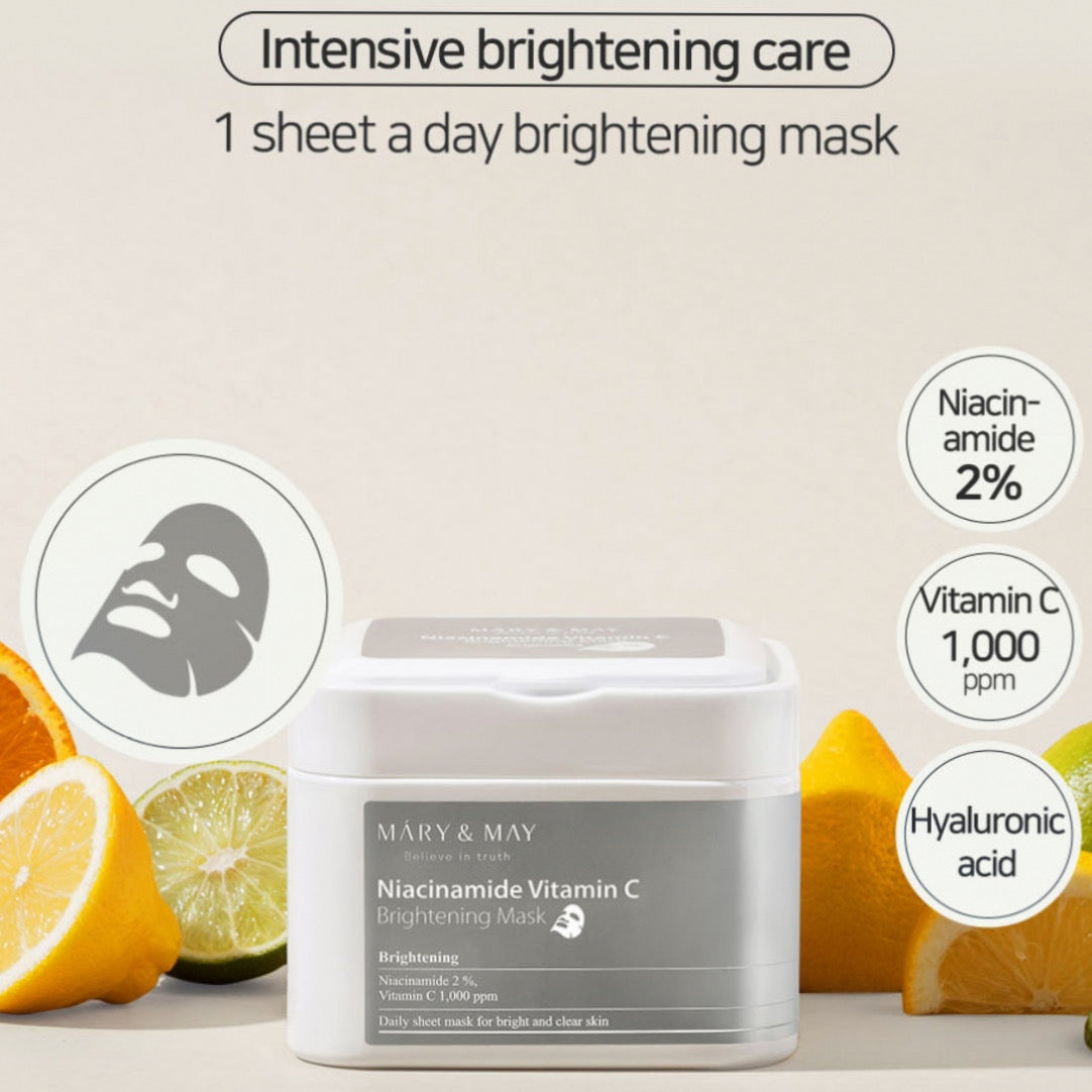 Niacinamide Vitamin C brightening mask pack by Mary&May